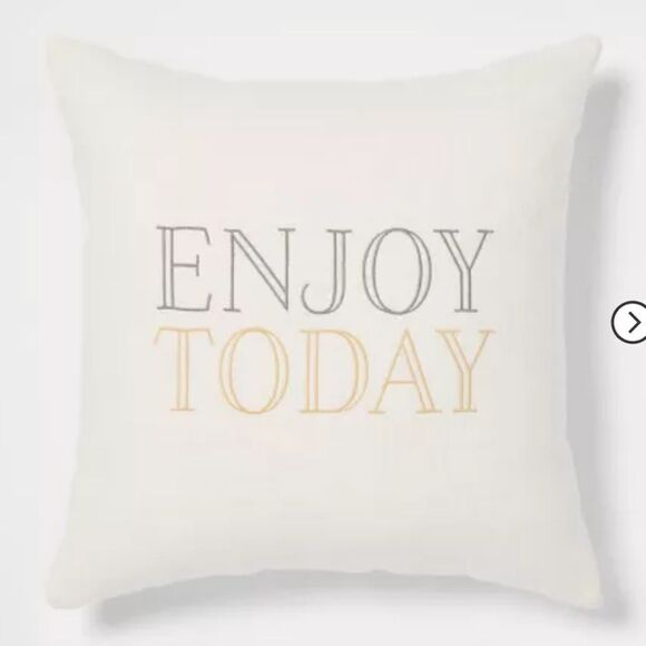 'Enjoy Today' Square Throw Pillow Cream - Threshold™ - Picture 1 of 4